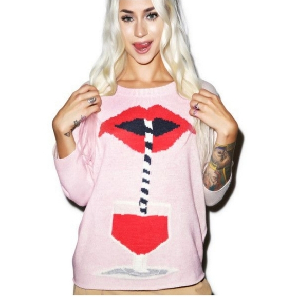 WILDFOX Suck It Up Dinner Party Sweater Vintage Lace Size XS - Picture 15 of 15